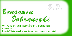 benjamin dobranszki business card
