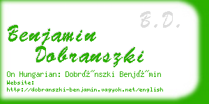 benjamin dobranszki business card